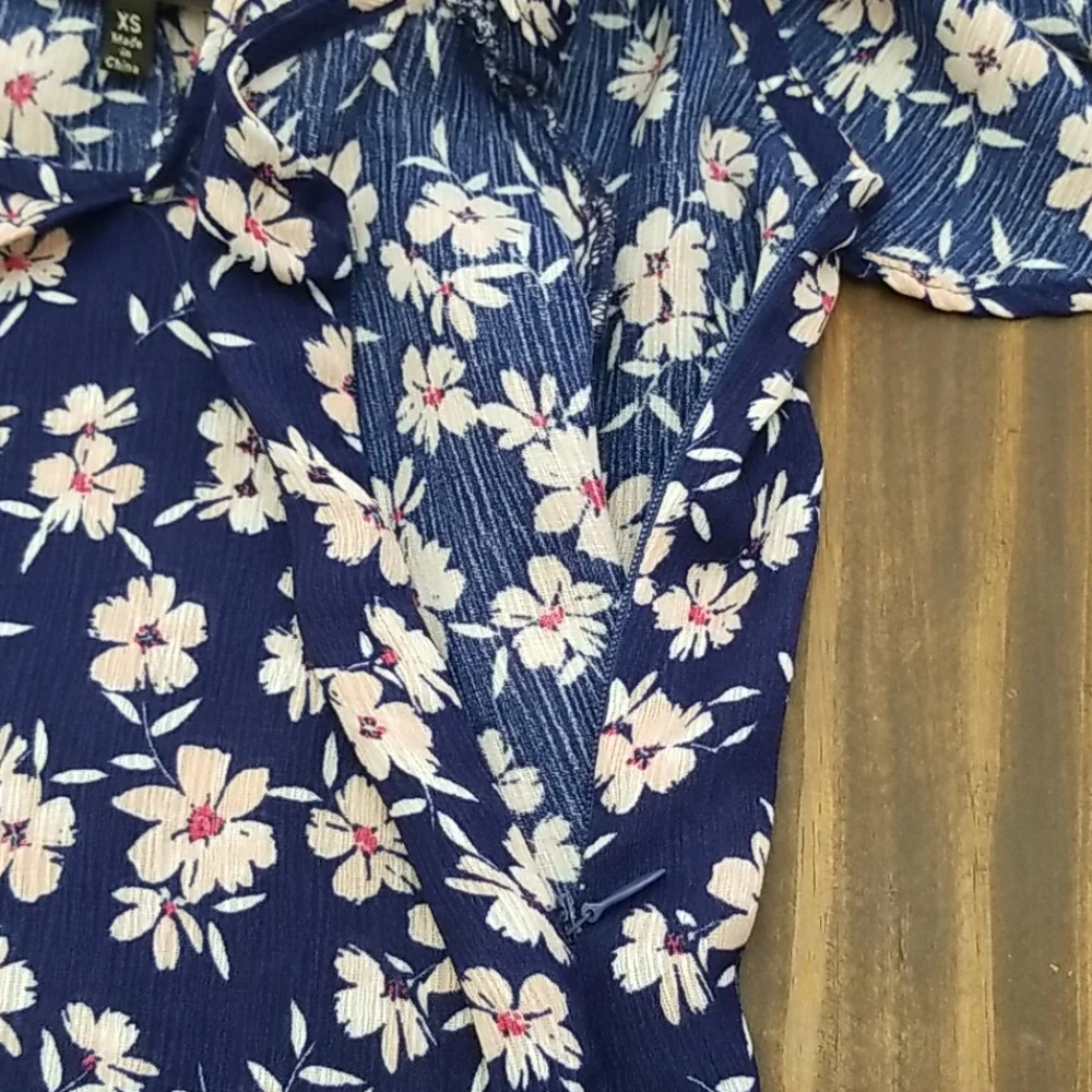 Lulu's Catching Glances Off The Shoulder Floral Print Dress XS